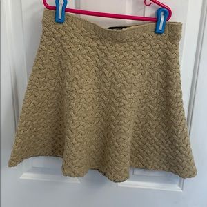 Tan color knit skirt with elastic waist size M